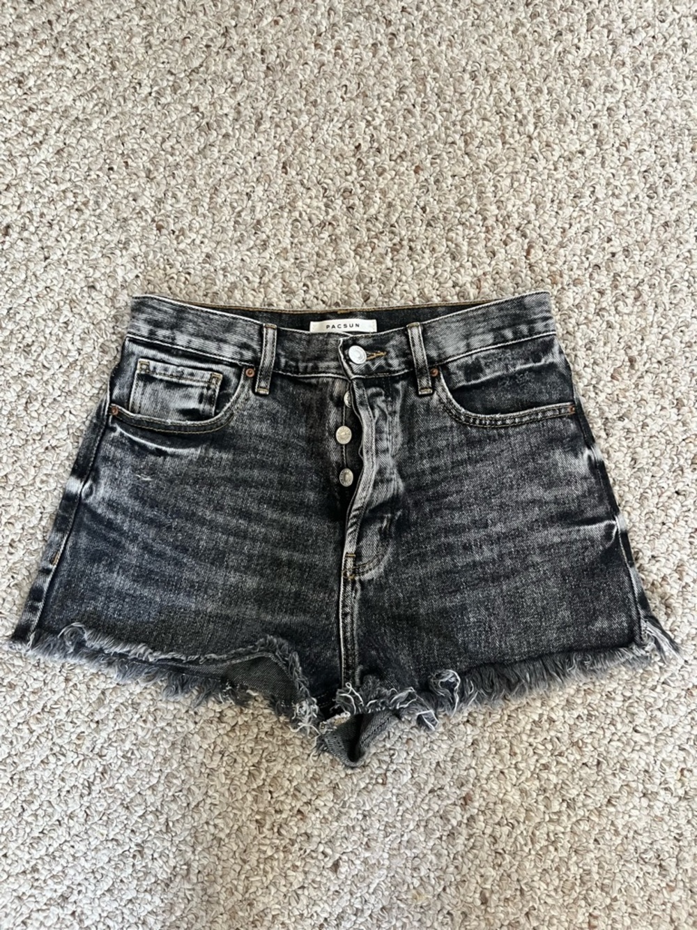 Pacsun Black Washed Denim High Rise Festival Shorts